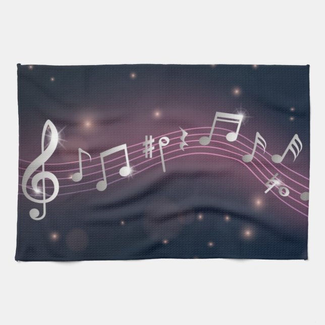Music pattern tea towel (Horizontal)