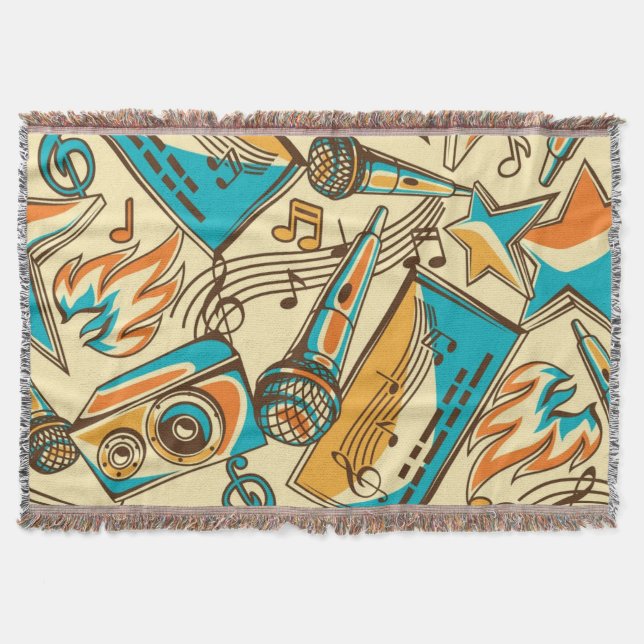 Music pattern throw blanket (Front)
