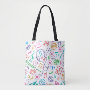 Music pattern tote bag