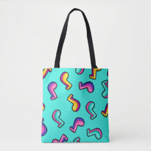Music pattern tote bag