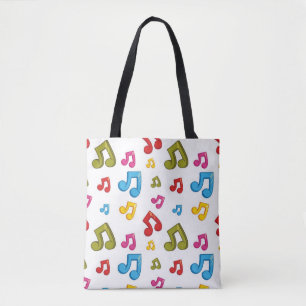 Music pattern tote bag