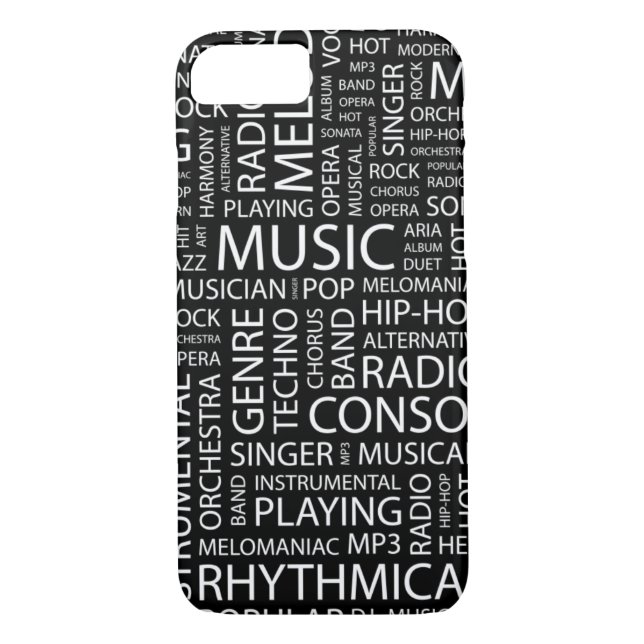 MUSIC pattern word cloud Case-Mate iPhone Case (Back)