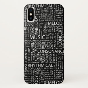 MUSIC pattern word cloud iPhone X Case