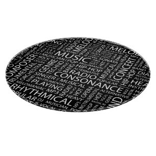 MUSIC pattern word cloud Cutting Board