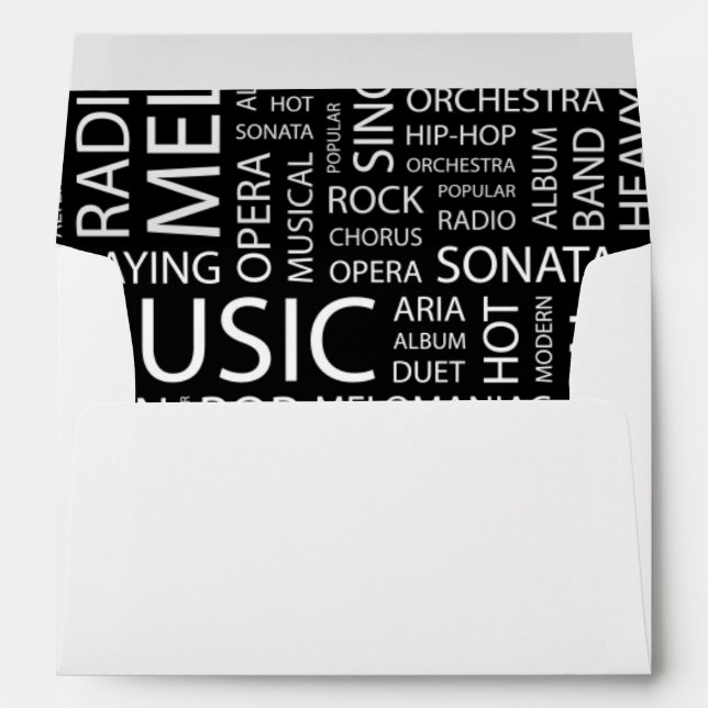 MUSIC pattern word cloud Envelopes (Back (Bottom))