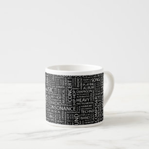 MUSIC pattern word cloud Espresso Cup