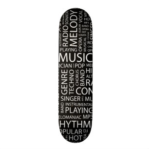 MUSIC pattern word cloud Skateboard