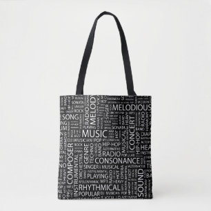 MUSIC pattern word cloud Tote Bag