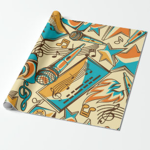 Music pattern wrapping paper