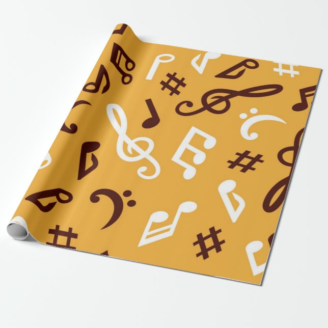 Music pattern wrapping paper (Unrolled)