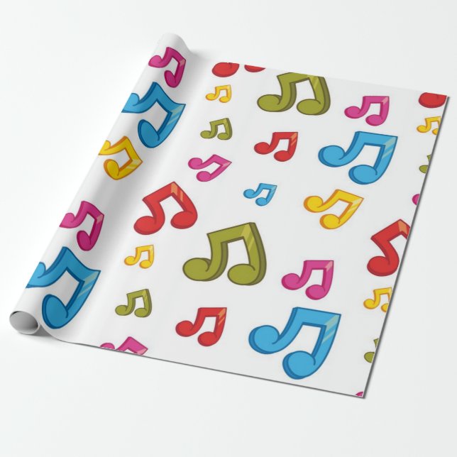 Music pattern wrapping paper (Unrolled)