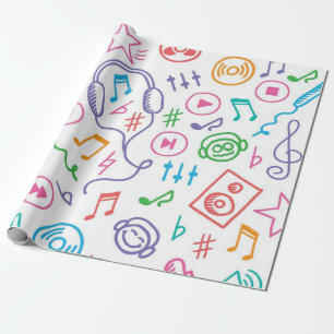 Music pattern wrapping paper