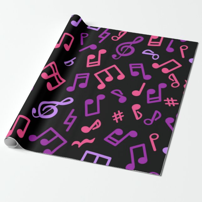 Music pattern wrapping paper (Unrolled)