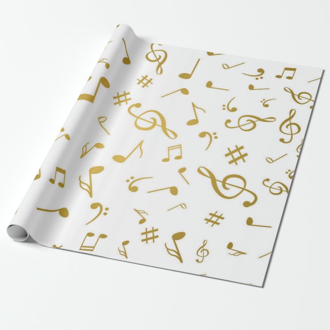 Music pattern wrapping paper (Unrolled)