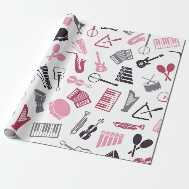Music pattern wrapping paper (Unrolled)