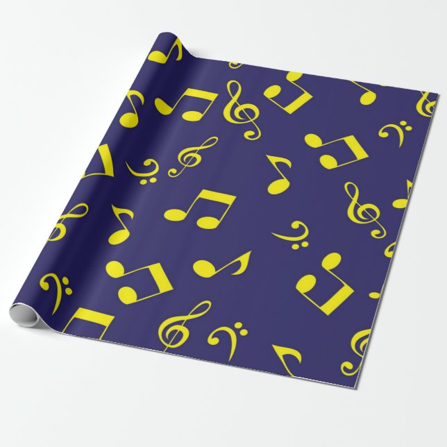 Music pattern wrapping paper (Unrolled)