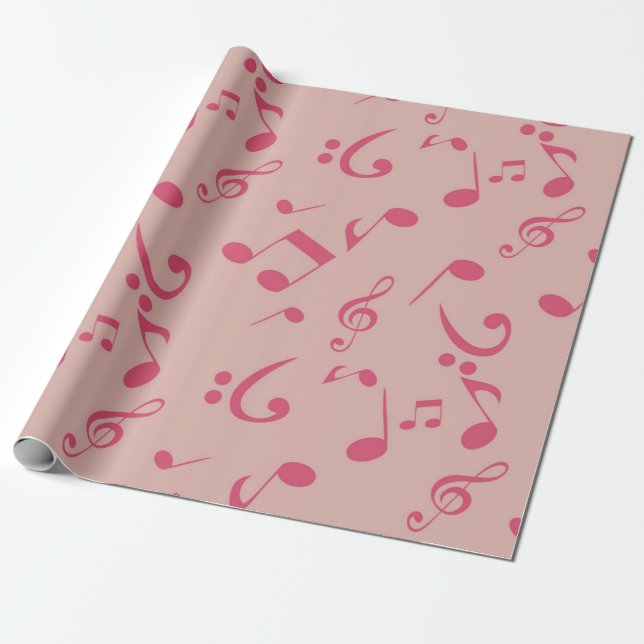 Music pattern wrapping paper (Unrolled)