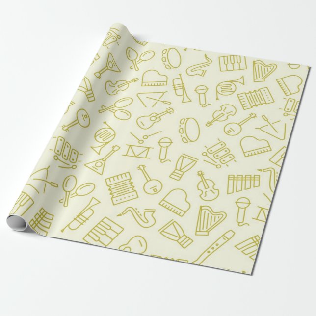 Music pattern wrapping paper (Unrolled)