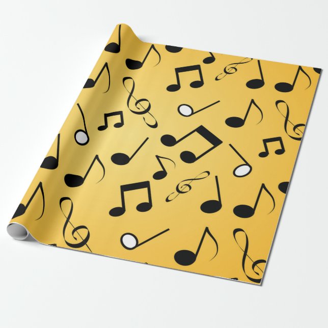 Music pattern wrapping paper (Unrolled)