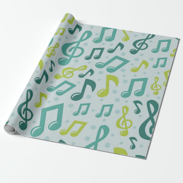 Music pattern wrapping paper (Unrolled)