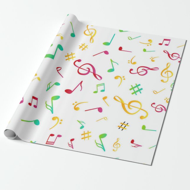 Music pattern wrapping paper (Unrolled)