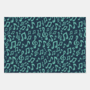 Music pattern wrapping paper sheet