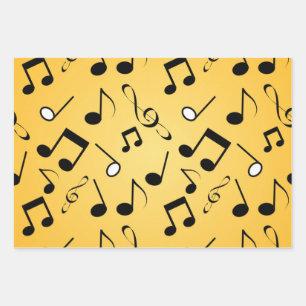 Music pattern wrapping paper sheet