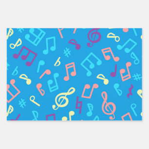 Music pattern wrapping paper sheet