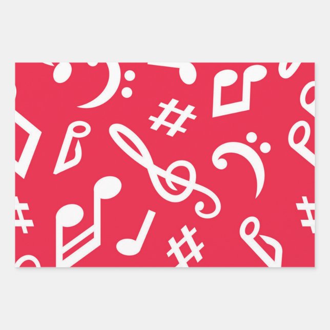 Music pattern wrapping paper sheet (Front)