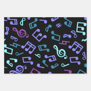 Music pattern wrapping paper sheet