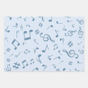 Music pattern wrapping paper sheet
