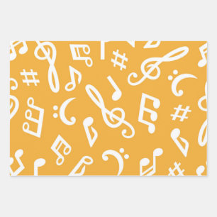 Music pattern wrapping paper sheet