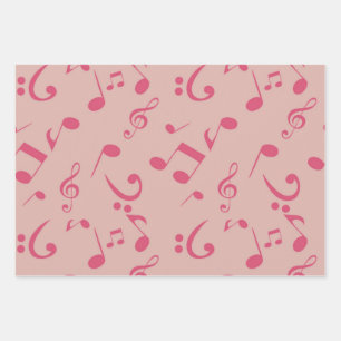Music pattern wrapping paper sheet