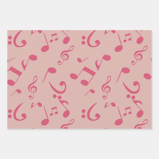 Music pattern wrapping paper sheet (Front)