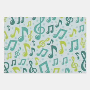 Music pattern wrapping paper sheet