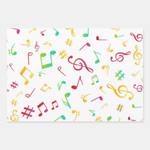 Music pattern wrapping paper sheet