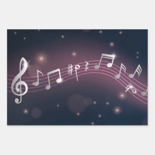 Music pattern wrapping paper sheet