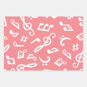 Music pattern wrapping paper sheet