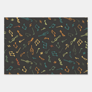 Music pattern wrapping paper sheet