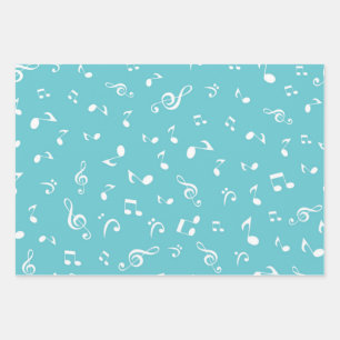 Music pattern wrapping paper sheet