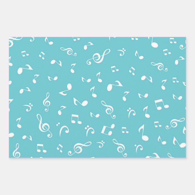 Music pattern wrapping paper sheet (Front)