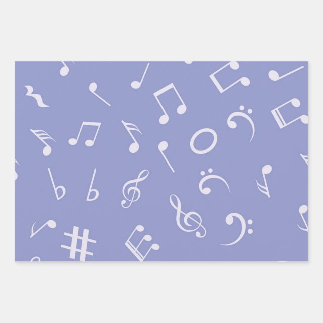 Music pattern wrapping paper sheet (Front)