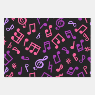 Music pattern wrapping paper sheet
