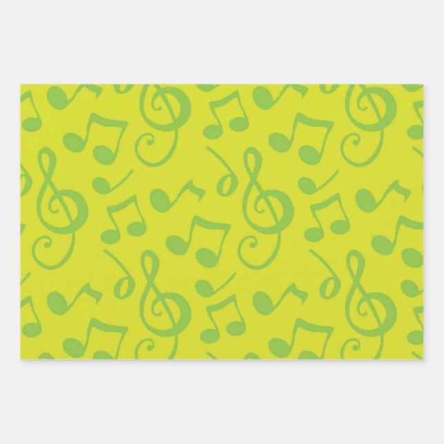 Music pattern wrapping paper sheet (Front)