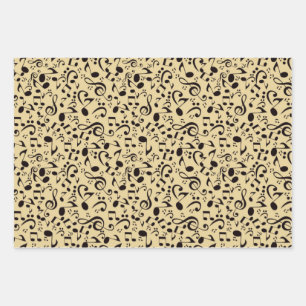 Music pattern wrapping paper sheet