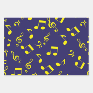 Music pattern wrapping paper sheet