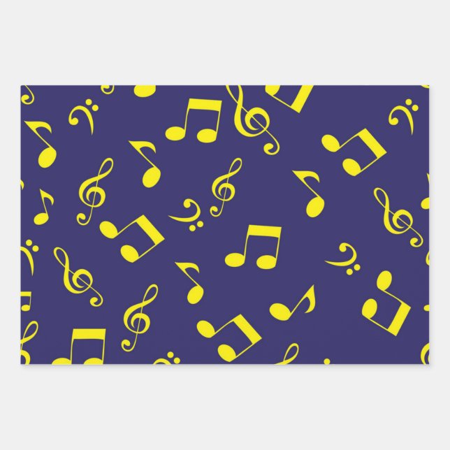 Music pattern wrapping paper sheet (Front)