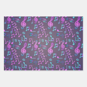 Music pattern wrapping paper sheet