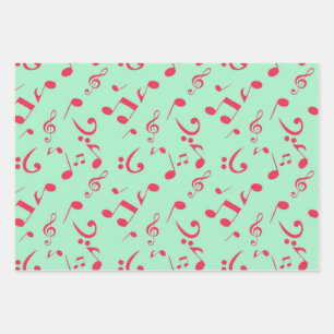 Music pattern wrapping paper sheet