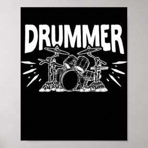 Music Percussion Teacher Drummer Set  Poster